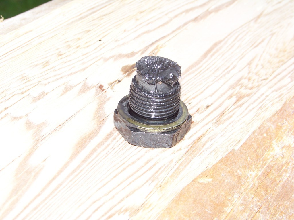 Motorölschraube mit Abreib